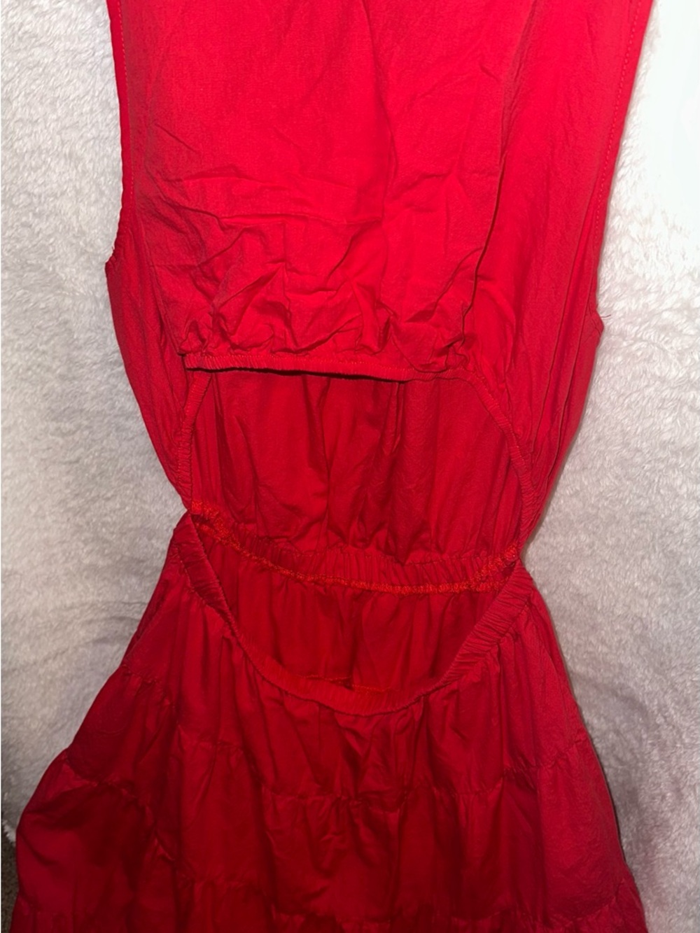 Backless Red Tiered Maxi Dress - Elegant Summer Ready - Picture 3 of 5